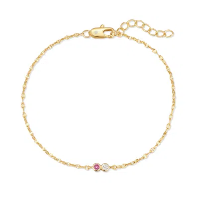 Evesaddiction Custom Family Bezel Birthstone Bracelet - Gold / 2