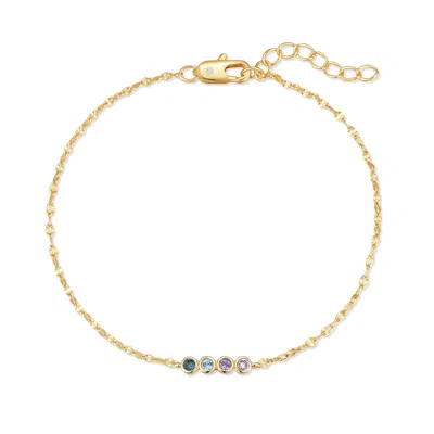 Evesaddiction Custom Family Bezel Birthstone Bracelet - Gold / 4