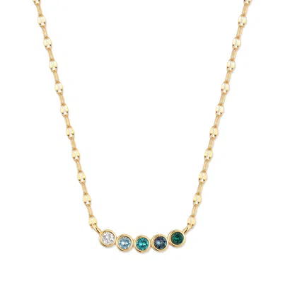 Evesaddiction Custom Family Bezel Birthstone Necklace