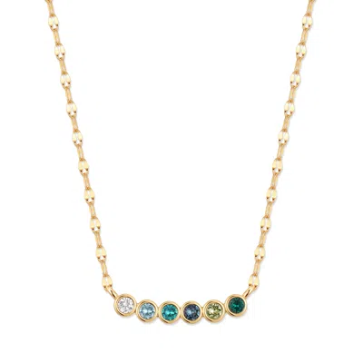 Evesaddiction Custom Family Bezel Birthstone Necklace - Gold / 6