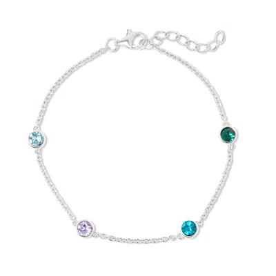 Evesaddiction Custom Floating Bezel Set Birthstone Bracelet - Silver / 4