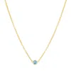 Evesaddiction Custom Floating Bezel Set Birthstone Necklace - Gold / 1