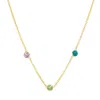 Evesaddiction Custom Floating Bezel Set Birthstone Necklace - Gold / 3