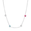 Evesaddiction Custom Floating Bezel Set Birthstone Necklace - Silver / 4