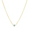 Evesaddiction Custom Floating Bezel Set Gold Birthstone Necklace In Gold