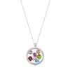 Evesaddiction Custom Glass Birthstone Floating Locket - Silver / 16 Inches In Metallic