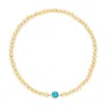 Evesaddiction Custom Gold Bezel Birthstone Bead Bracelet In Gold