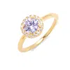 Evesaddiction Custom Gold Birthstone Cz Halo Ring In Gold
