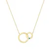 Evesaddiction Custom Gold Interlocking Circle Eternity Birthstone Necklace In Gold