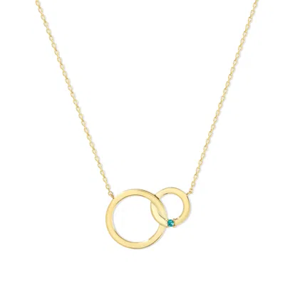 Evesaddiction Custom Gold Interlocking Circle Eternity Birthstone Necklace