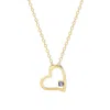 Evesaddiction Custom Gold Petite Heart Birthstone Pendant In Gold