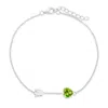 Evesaddiction Custom Heart Birthstone Arrow Bracelet - Silver In Silver