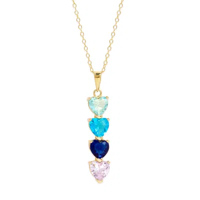 Evesaddiction Custom Heart Drop Birthstone Necklace - Gold / 4