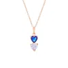 Evesaddiction Custom Heart Drop Birthstone Necklace - Rose Gold / 2 In Gold