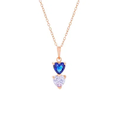 Evesaddiction Custom Heart Drop Birthstone Necklace - Rose Gold / 2