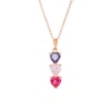 Evesaddiction Custom Heart Drop Birthstone Necklace - Rose Gold / 3 In Gold