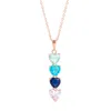 Evesaddiction Custom Heart Drop Birthstone Necklace - Rose Gold / 4 In Gold