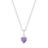 Evesaddiction Custom Heart Drop Birthstone Necklace - Silver / 1 In Metallic
