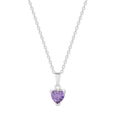 Evesaddiction Custom Heart Drop Birthstone Necklace - Silver / 1 In Metallic