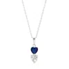 Evesaddiction Custom Heart Drop Birthstone Necklace - Silver / 2 In Metallic