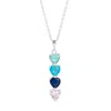 Evesaddiction Custom Heart Drop Birthstone Necklace - Silver / 4 In Metallic