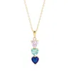 Evesaddiction Custom Heart Drop Birthstone Necklace In Gold