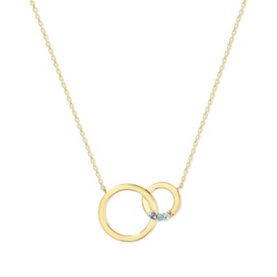 Evesaddiction Custom Interlocking Circle Eternity Birthstone Necklace - Gold / 3