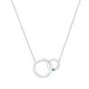 Evesaddiction Custom Interlocking Circle Eternity Birthstone Necklace In Silver