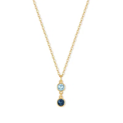 Evesaddiction Custom Lariat Birthstone Bezel Set Necklace - Gold / 2