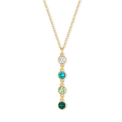 Evesaddiction Custom Lariat Birthstone Bezel Set Necklace - Gold / 4