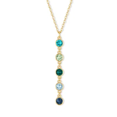 Evesaddiction Custom Lariat Birthstone Bezel Set Necklace - Gold / 5