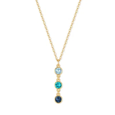 Evesaddiction Custom Lariat Birthstone Bezel Set Necklace - Gold / 3