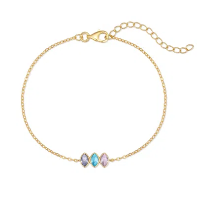 Evesaddiction Custom Marquise Birthstone Bracelet - Gold / 3