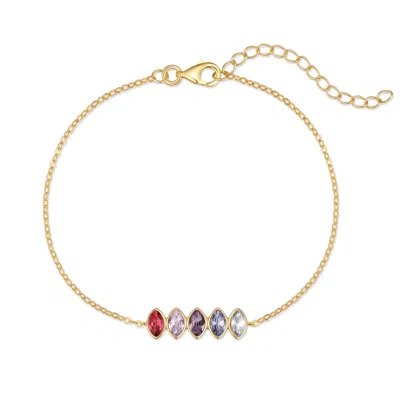 Evesaddiction Custom Marquise Birthstone Bracelet - Gold / 5