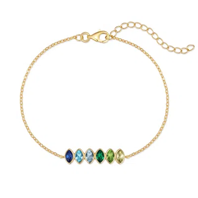 Evesaddiction Custom Marquise Birthstone Bracelet - Gold / 6