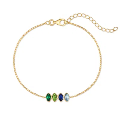 Evesaddiction Custom Marquise Birthstone Bracelet - Gold / 4