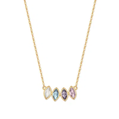 Evesaddiction Custom Marquise Birthstone Necklace