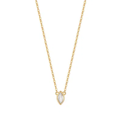 Evesaddiction Custom Marquise Birthstone Necklace - Gold / 1