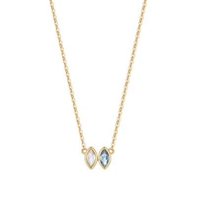 Evesaddiction Custom Marquise Birthstone Necklace - Gold / 2