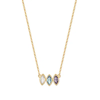 Evesaddiction Custom Marquise Birthstone Necklace - Gold / 3
