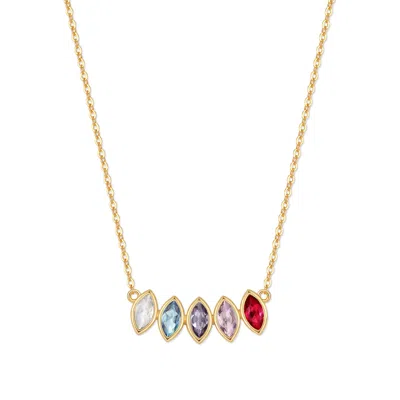 Evesaddiction Custom Marquise Birthstone Necklace - Gold / 5