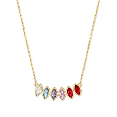 Evesaddiction Custom Marquise Birthstone Necklace - Gold / 6