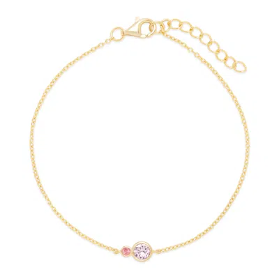 Evesaddiction Custom Mother And Children Birthstone Bracelet - Gold / 2