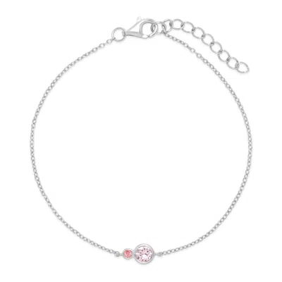 Evesaddiction Custom Mother And Children Birthstone Bracelet - Silver / 2 In Metallic