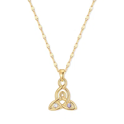 Evesaddiction Custom Motherhood Knot Birthstone Necklace - Gold / 2