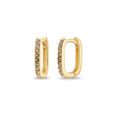 Evesaddiction Custom Ombre Birthstone Hoops - Gold / August