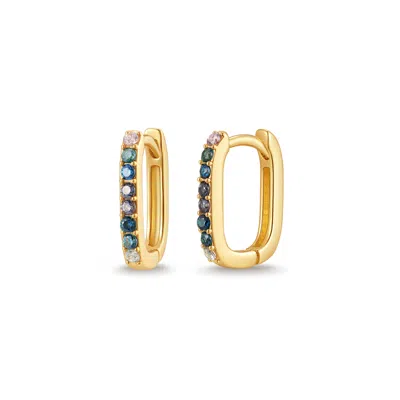 Evesaddiction Custom Ombre Birthstone Hoops - Gold / September