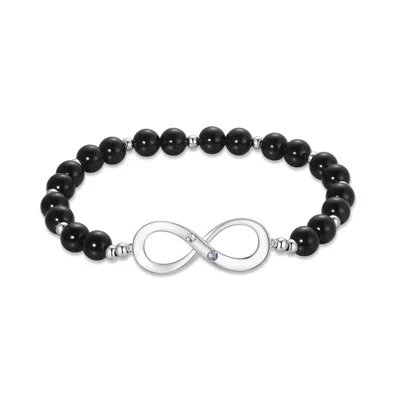 Evesaddiction Custom Onyx Beaded Birthstone Infinity Bracelet - 2