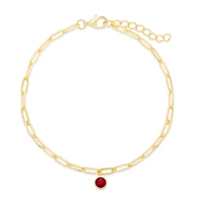 Evesaddiction Custom Paperclip Chain Birthstone Charm Bracelet
