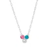 Evesaddiction Custom Paperclip Chain Flower Bezel Birthstone Necklace - Silver / 3 In Metallic